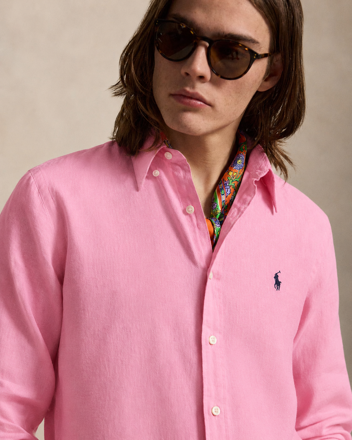 Men's Ralph Lauren Linen Shirt (Pink)
