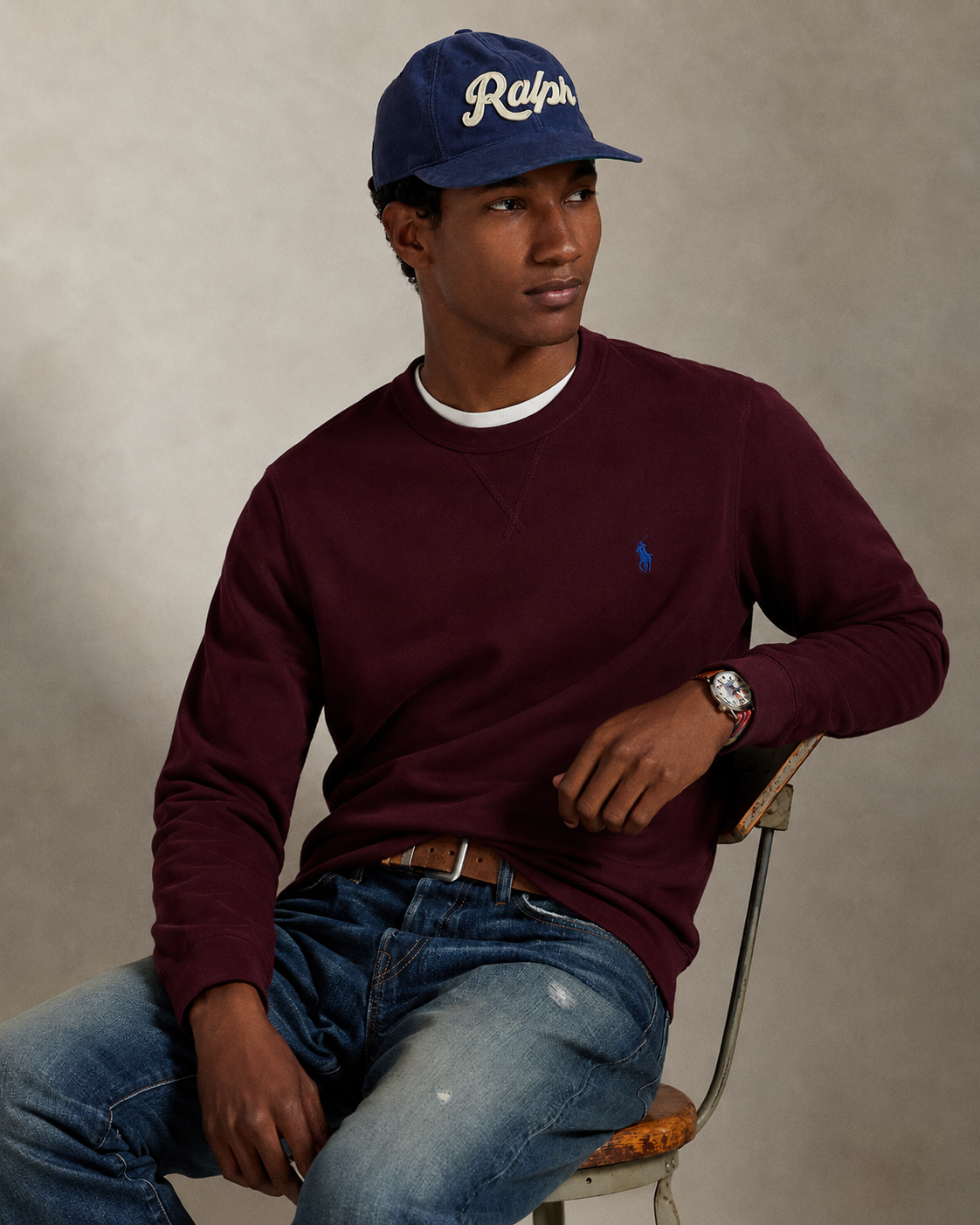 Men's Ralph Lauren Crewneck Sweater (Dark Red)