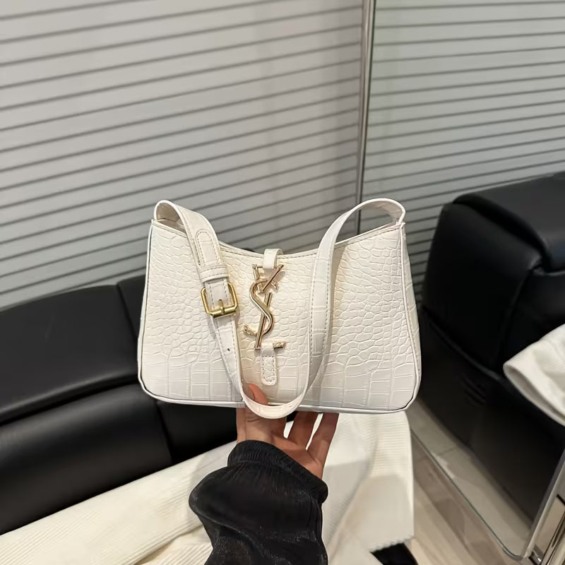 Women's Elegant Underarm Bag (White)