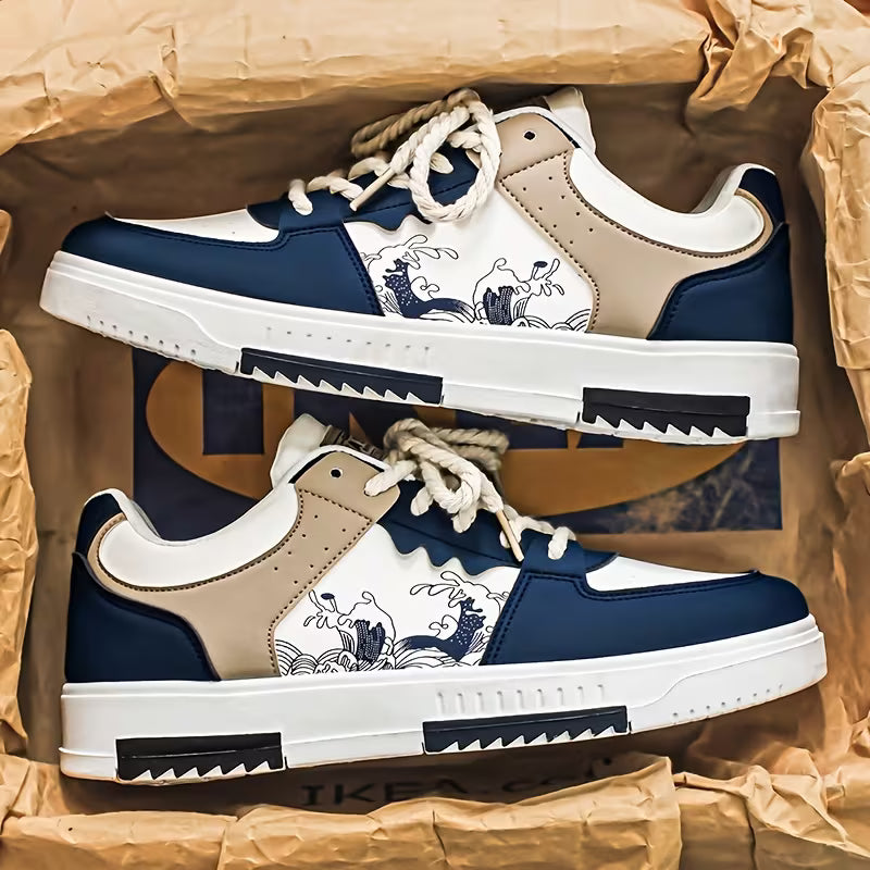 Men's Urban Sneakers (White & Blue)