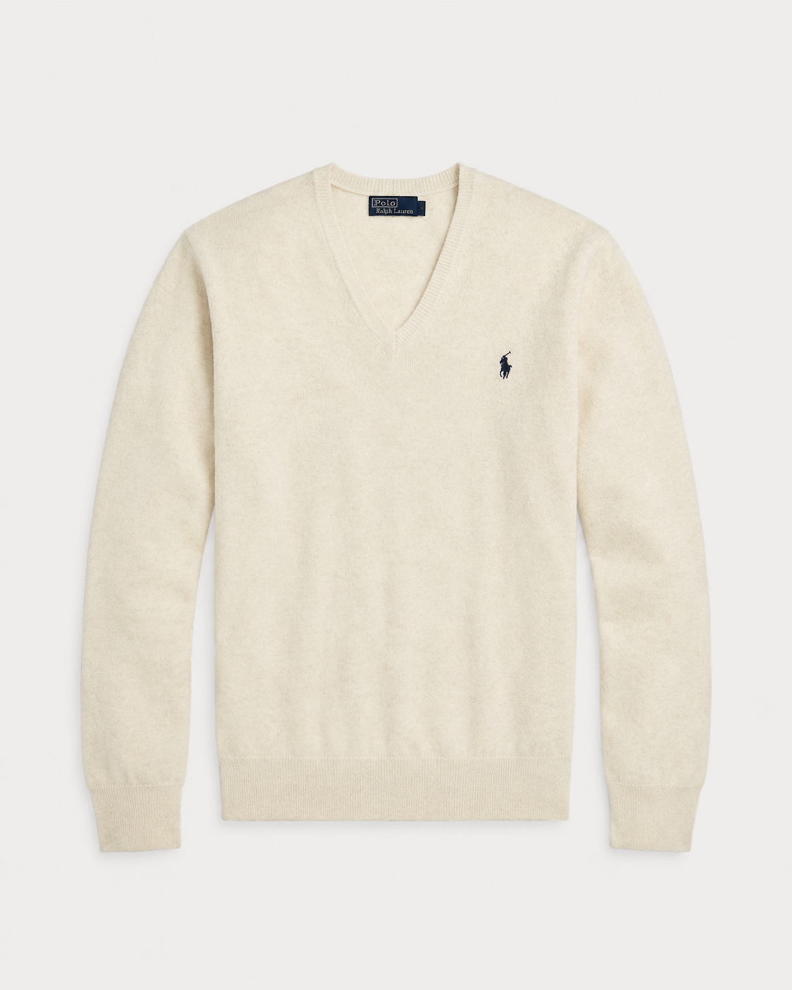 Ralph Lauren Cashmere V-Neck Sweater (Beige)