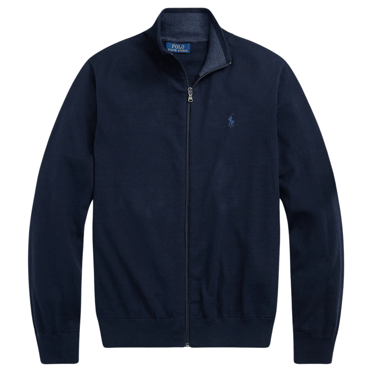 Women's 100% Cashmere Ralph Lauren Full-Zip Sweater (Navy Blue)