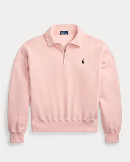 Women's Ralph Lauren Quarter-Zip Sweater (Baby Pink)