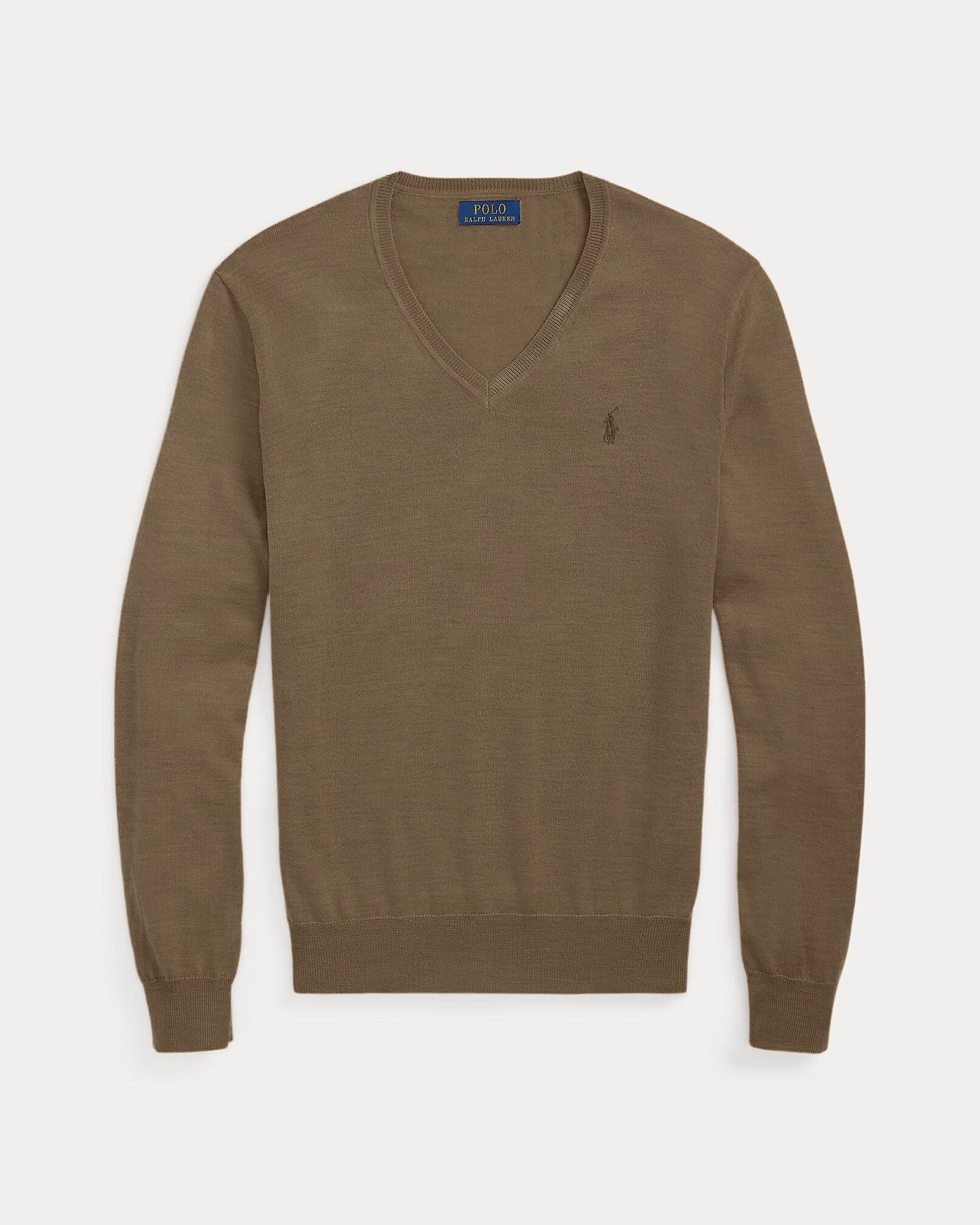 Men's 100% Cashmere Ralph Lauren V-Neck Sweater (Brown)