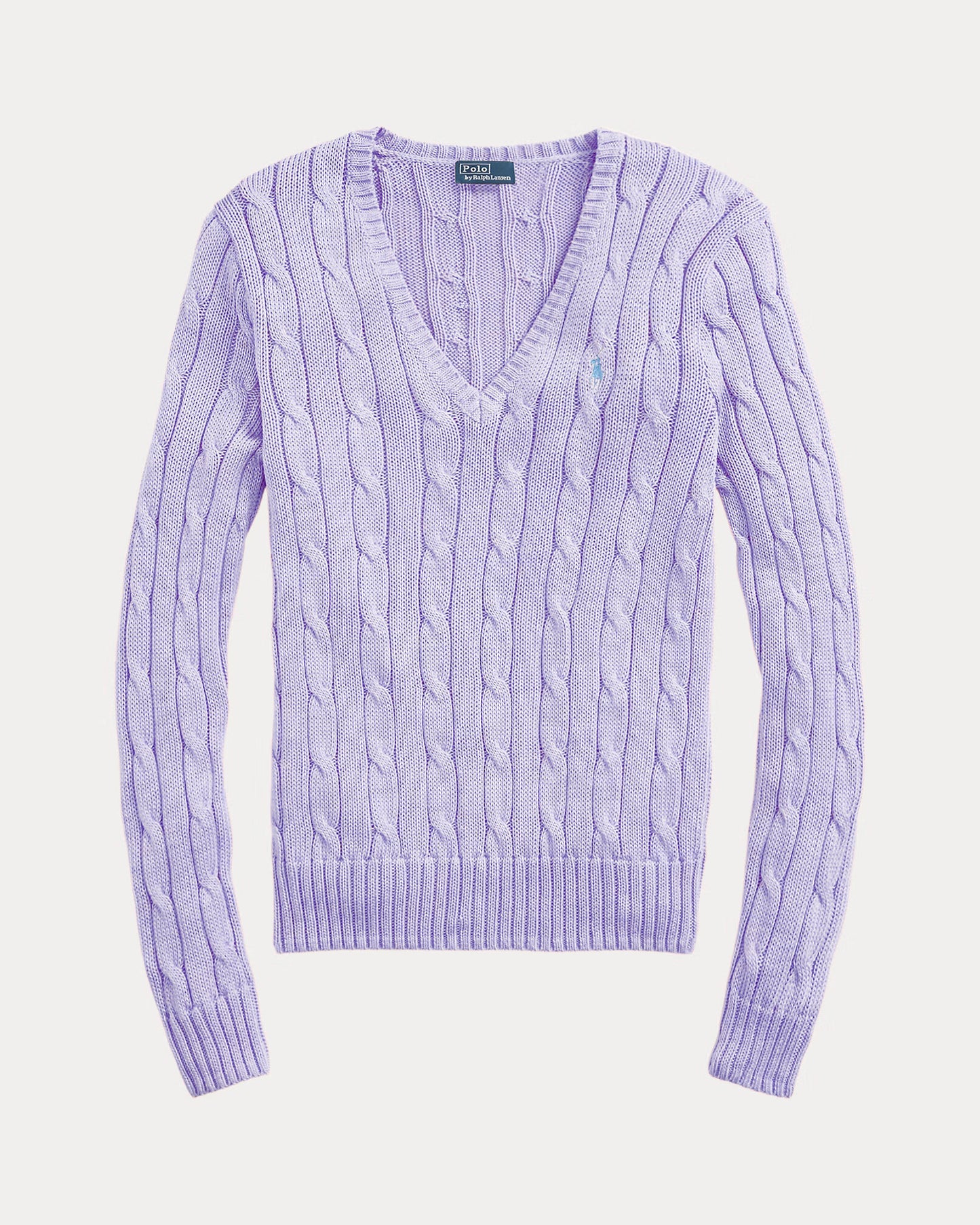 Men's Ralph Lauren Cable-Knit V-Neck Sweater (Purple)