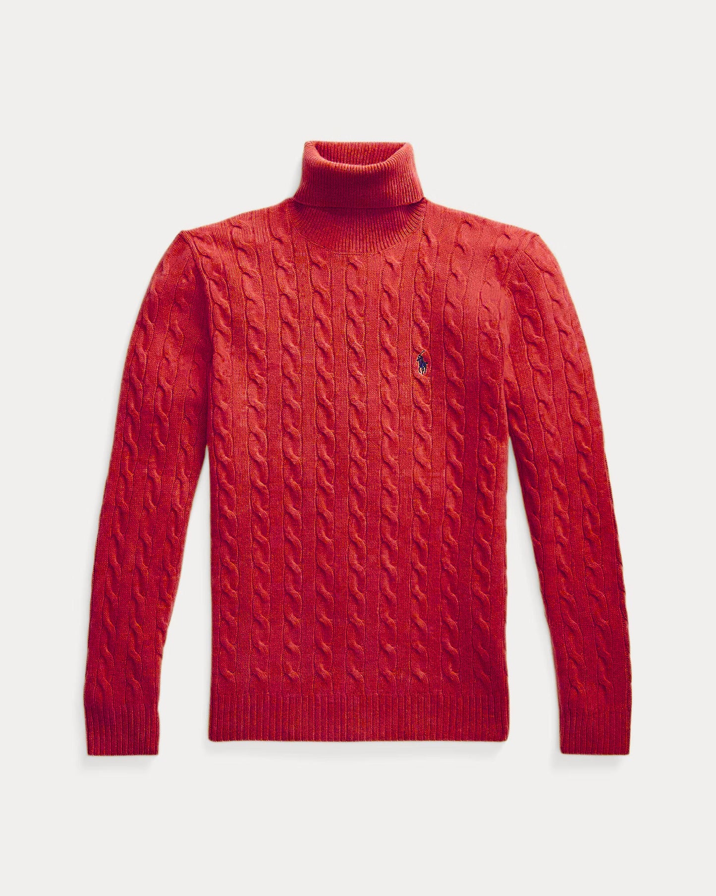 Men's Ralph Lauren Cable-Knit Turtleneck Sweater (Red)