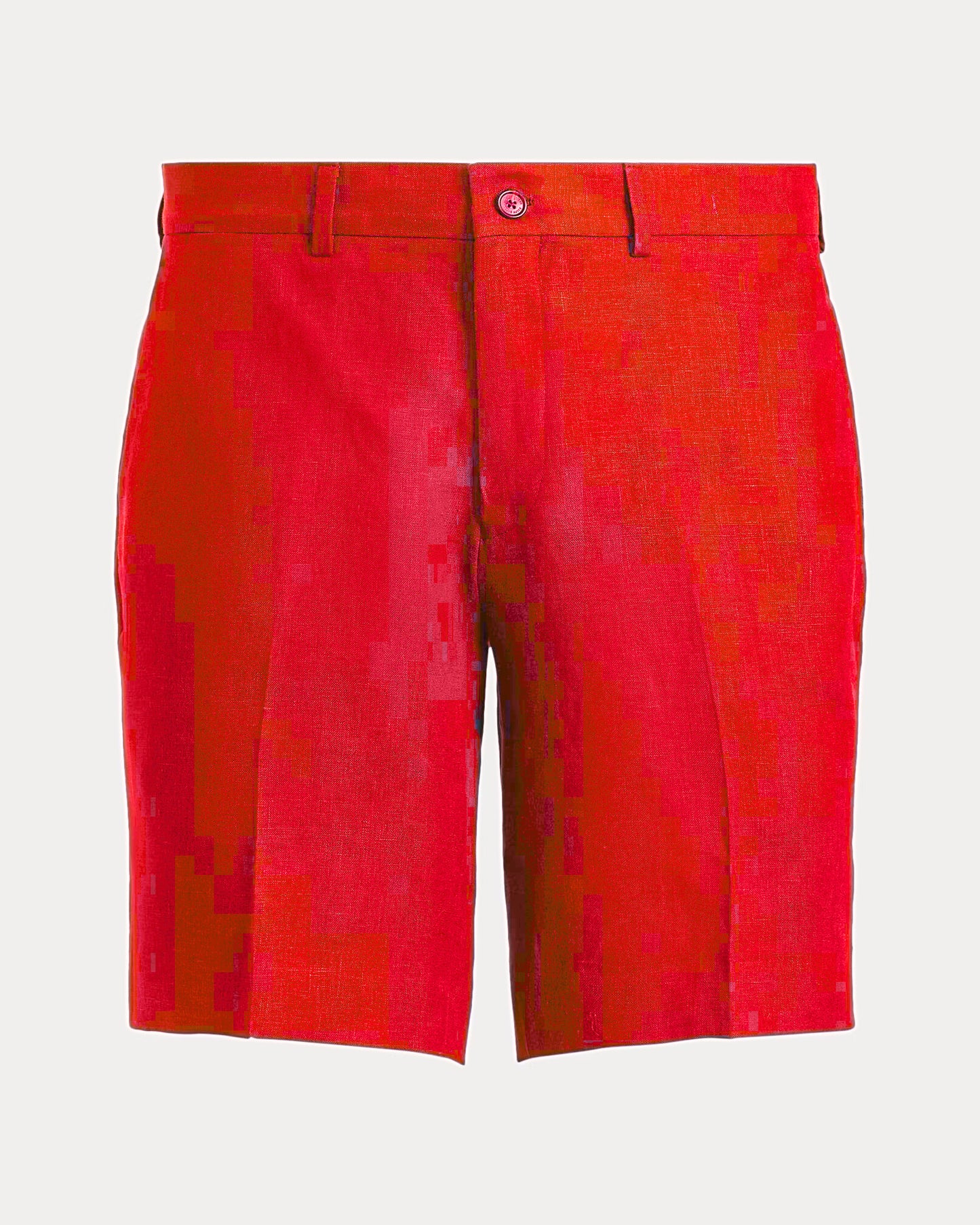 Men's Ralph Lauren Button Linen Shorts (Red)