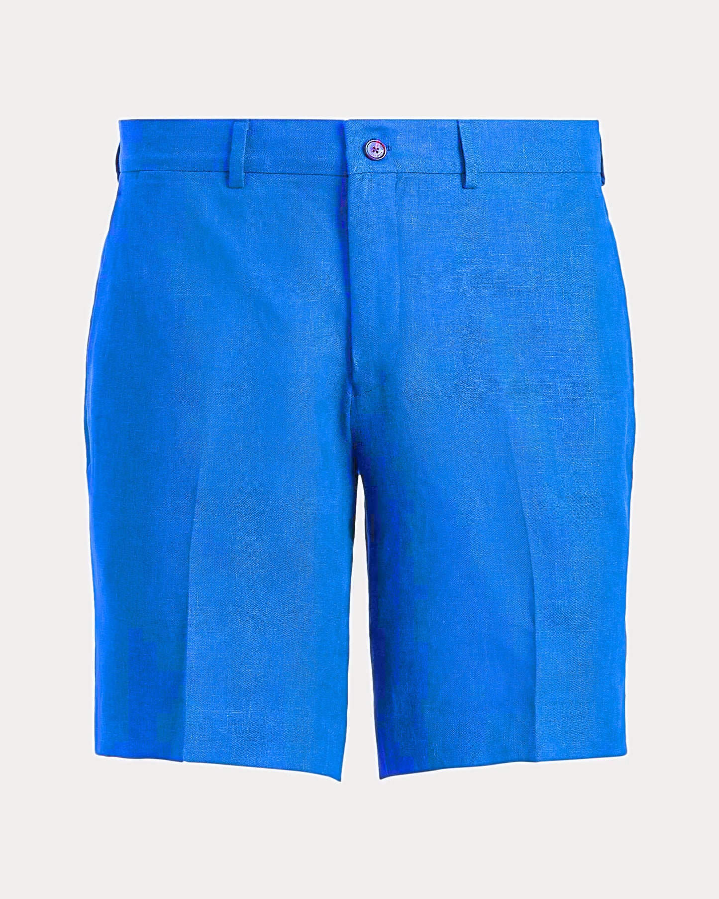 Men's Ralph Lauren Button Linen Shorts (Blue)