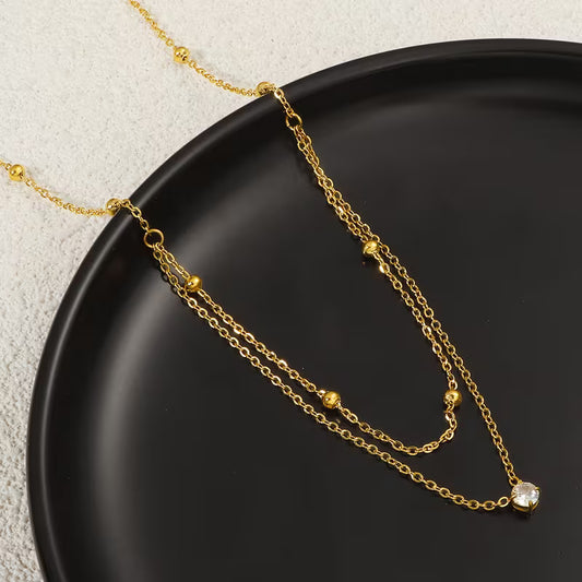 Women's Minimalist Layered Necklace (Gold)