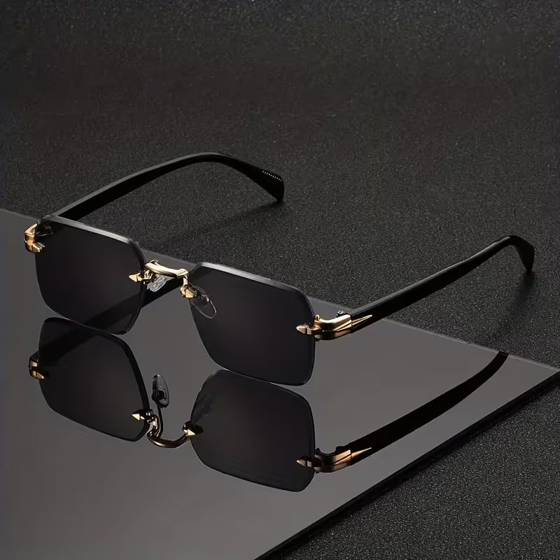 Men's Vintage Rectangle Sunglasses (Grey)