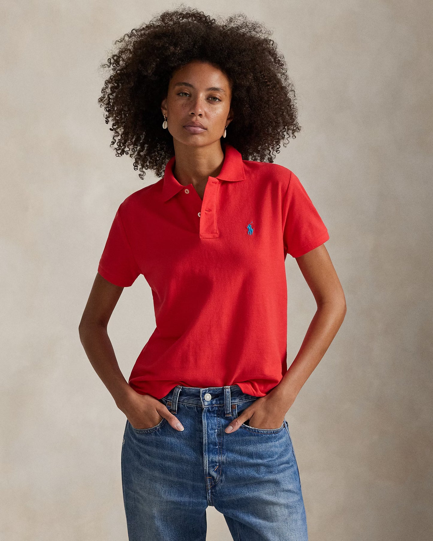 Women's Ralph Lauren Polo Shirt (Amaranth Pink)