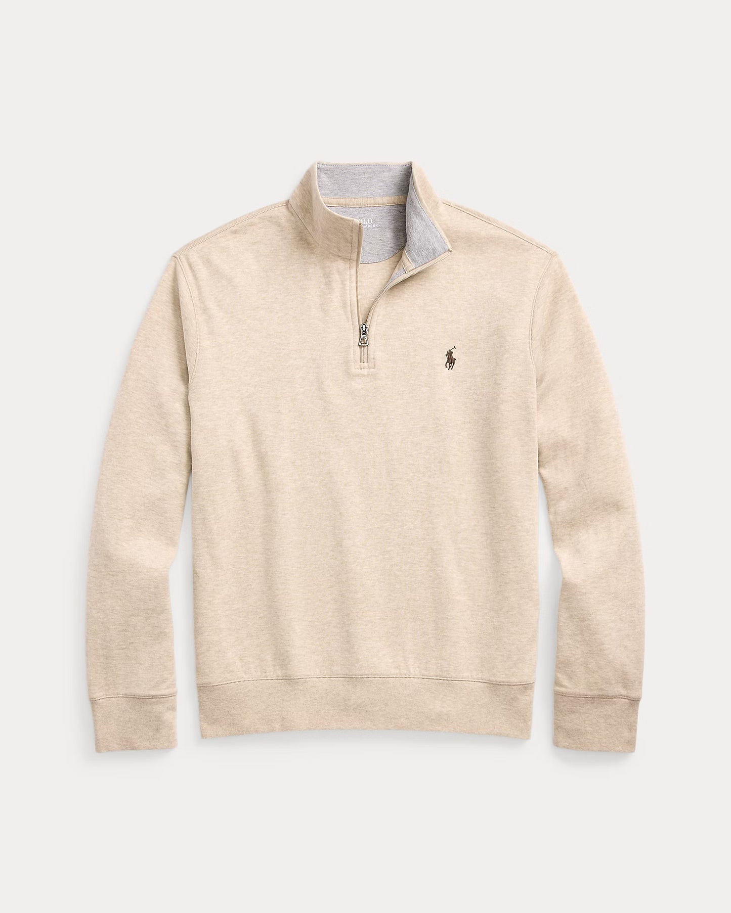 Women's 100% Cashmere Ralph Lauren Quarter-Zip Sweater (Beige)