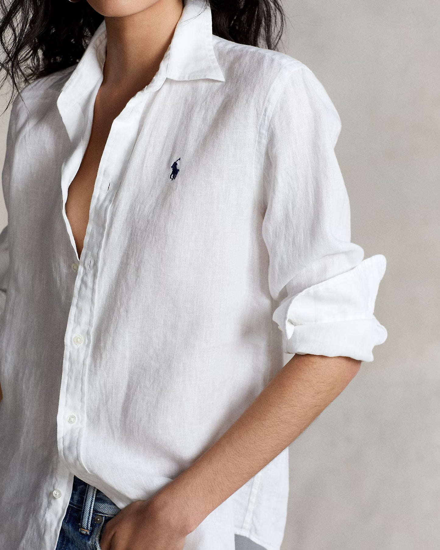 Women's Ralph Lauren Linen Shirt (White)
