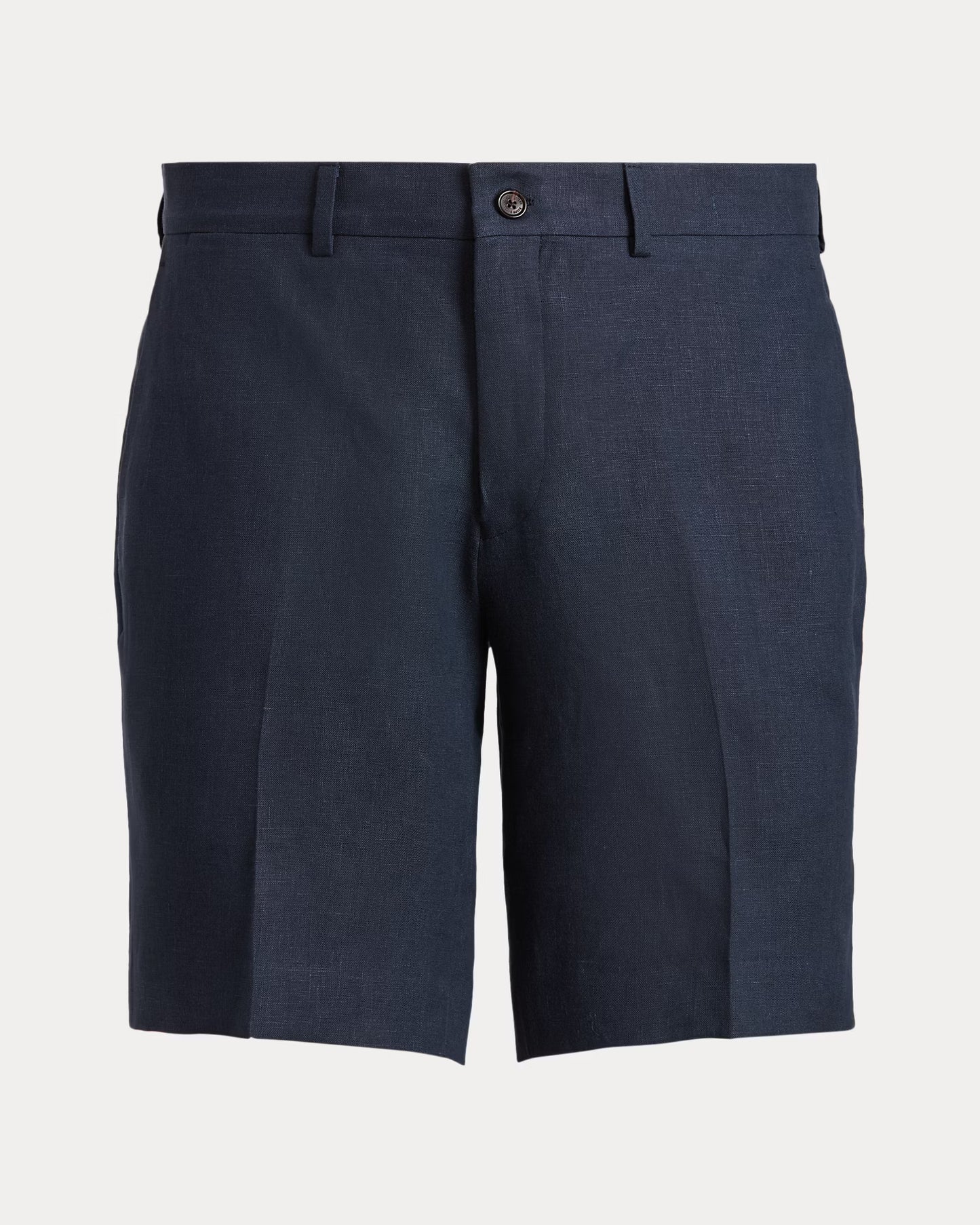 Women's Ralph Lauren Button Linen Shorts (Navy Blue)