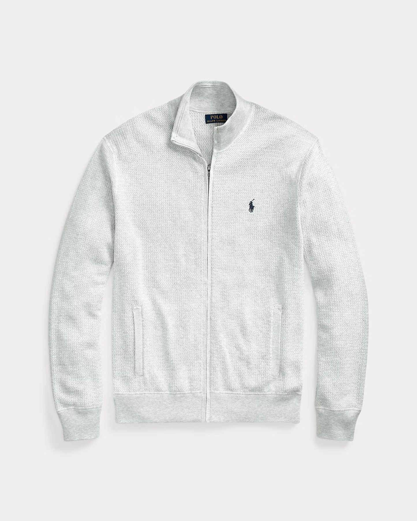 Women's 100% Cashmere Ralph Lauren Full-Zip Sweater (Grey)