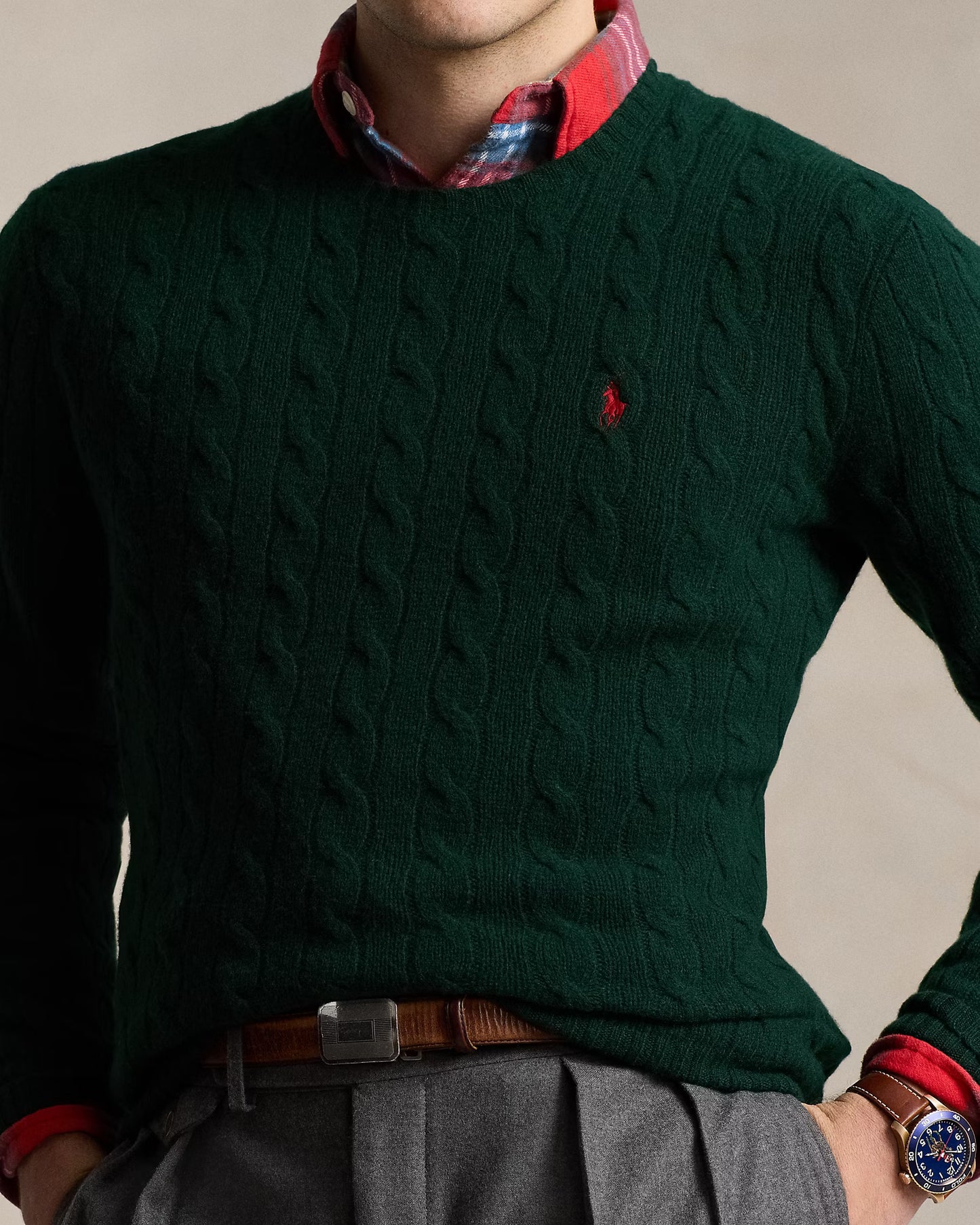 Men's Ralph Lauren Cable-Knit Sweater (Green)