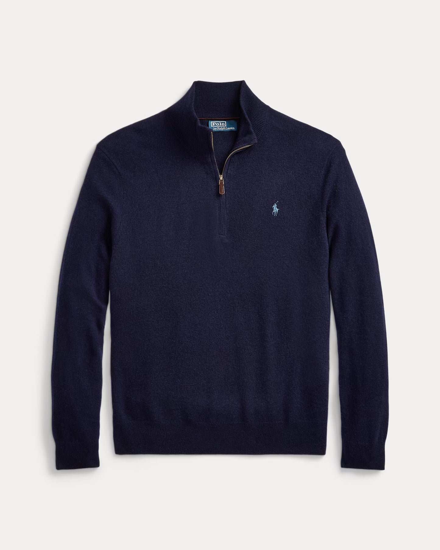 Women's 100% Cashmere Ralph Lauren Quarter-Zip Sweater (Navy Blue)