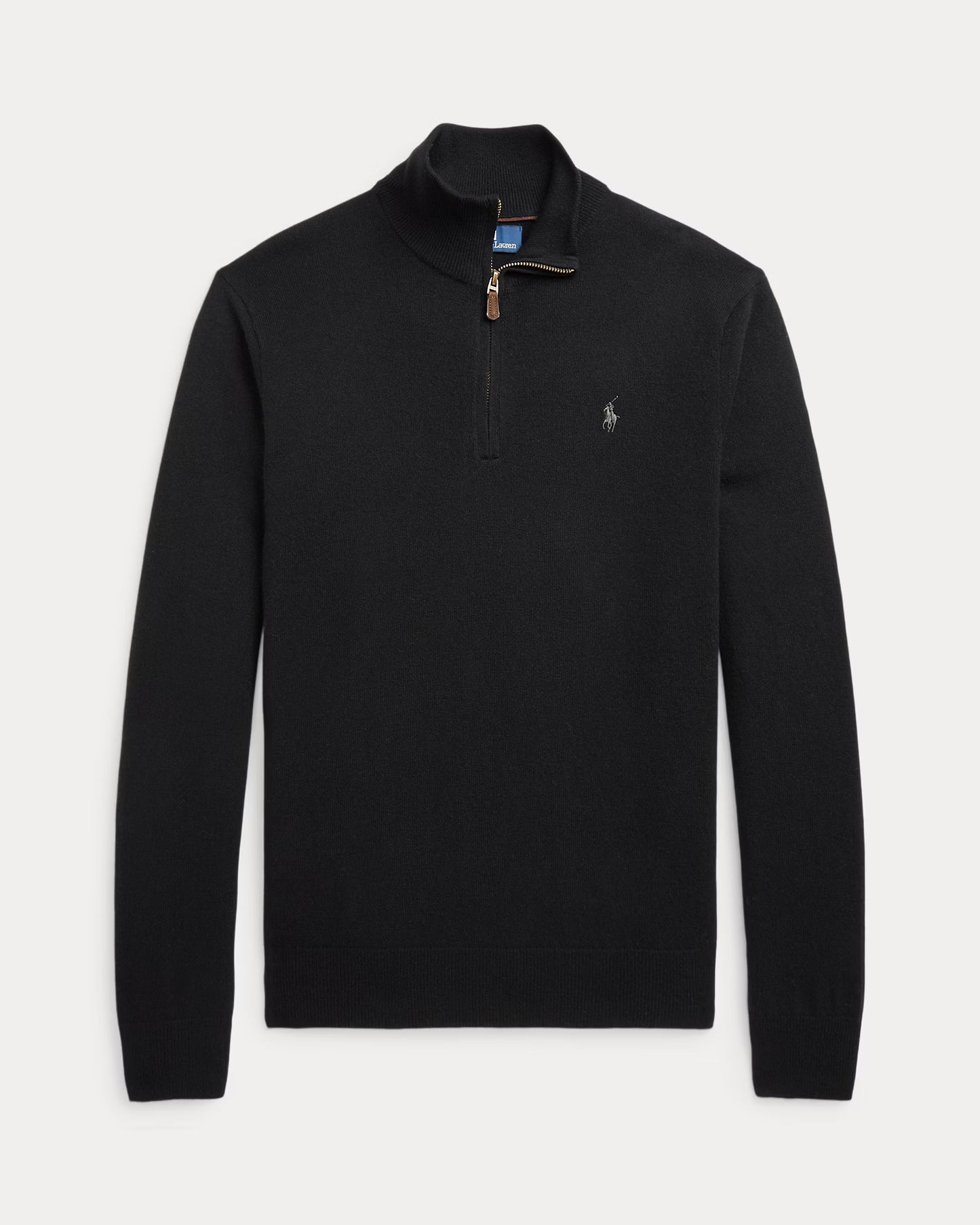 Women's 100% Cashmere Ralph Lauren Quarter-Zip Sweater (Black)