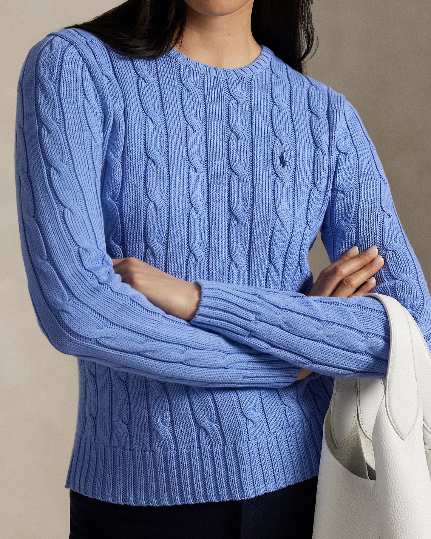 Women's Ralph Lauren Cable-Knit Sweater (Light Blue)