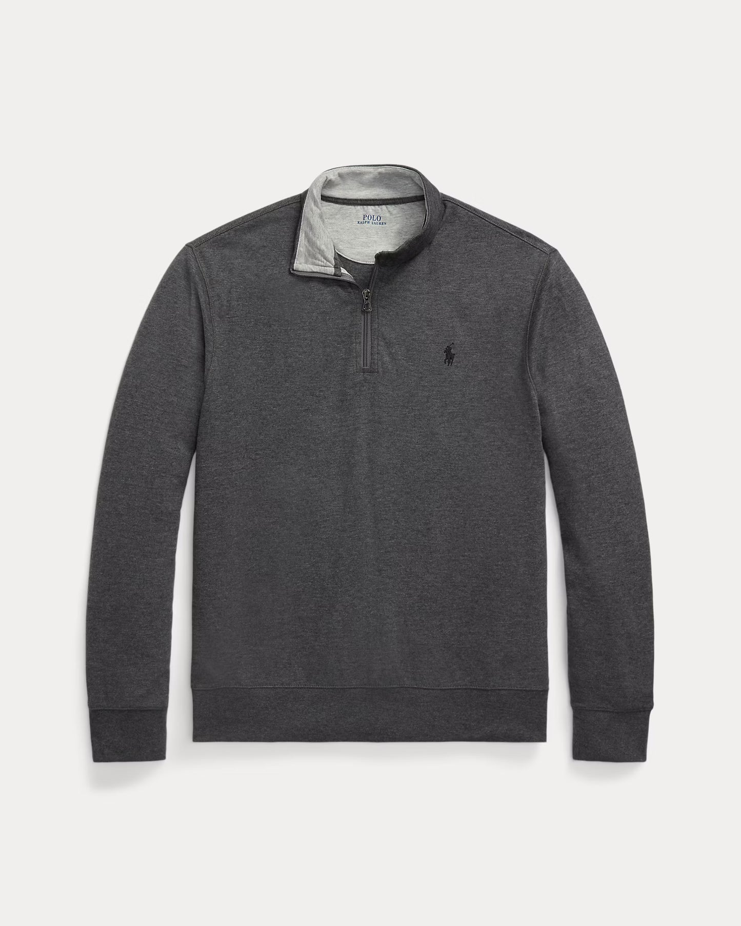 Women's 100% Cashmere Ralph Lauren Quarter-Zip Sweater (Dark Grey)