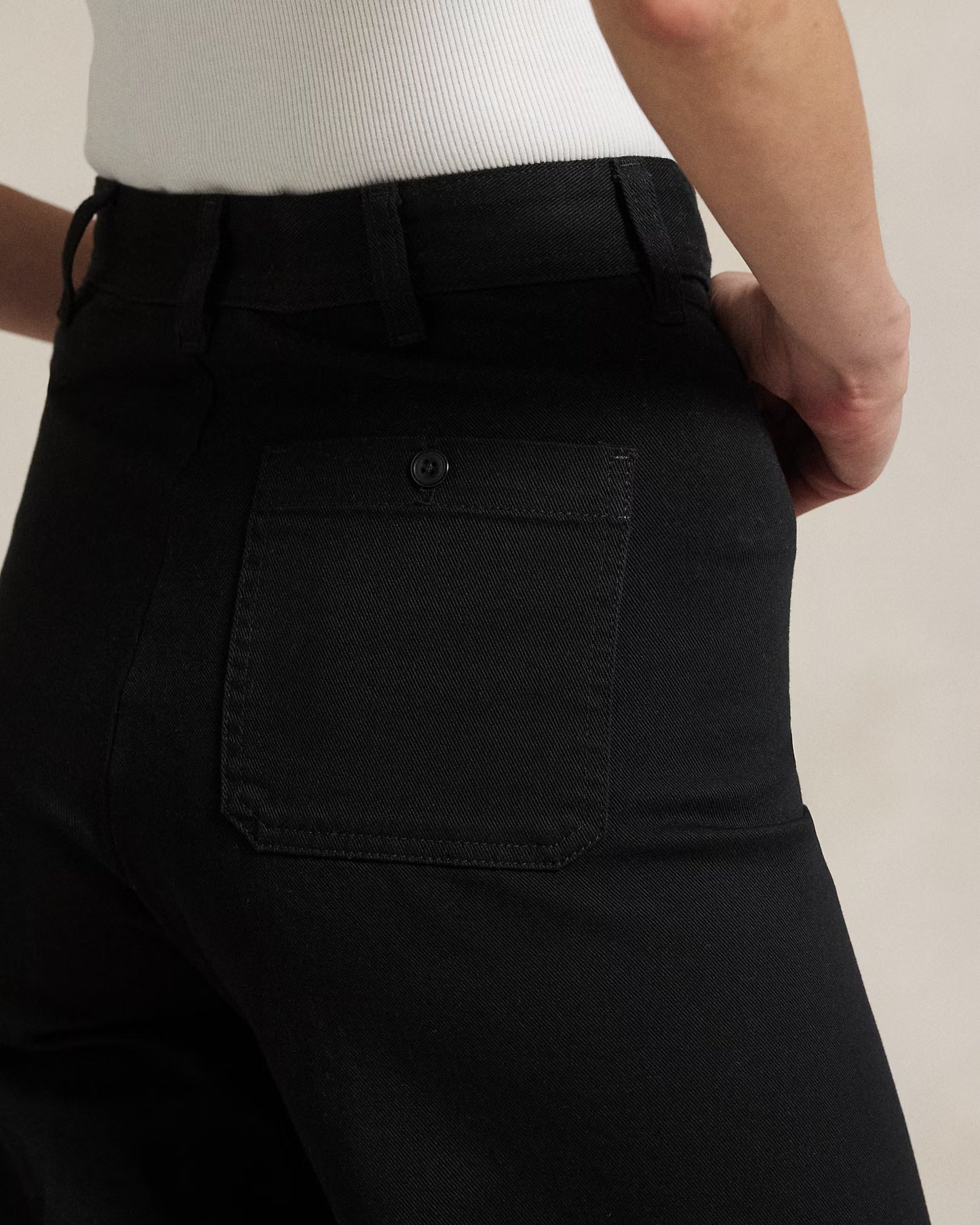 Women's Ralph Lauren Button Linen Pants (Black)