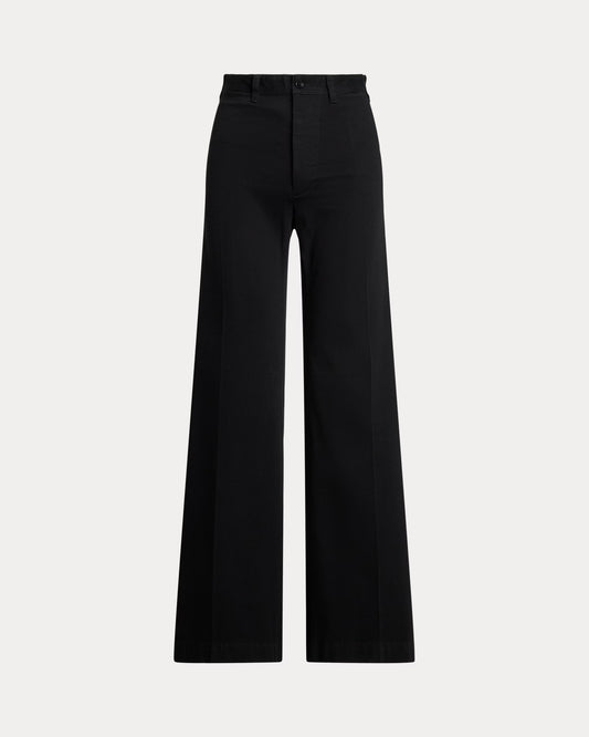 Women's Ralph Lauren Button Linen Pants (Black)