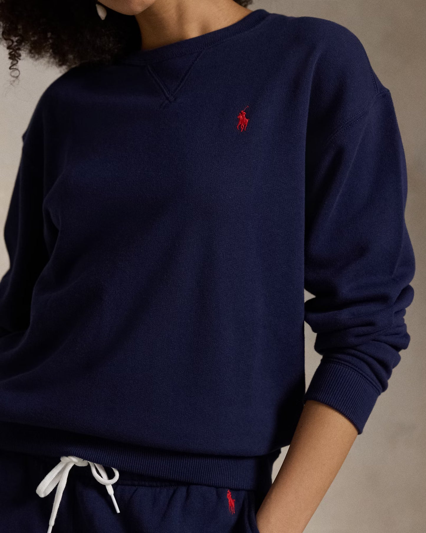 Women's 100% Cashmere Ralph Lauren Crewneck Sweater (Navy Blue)