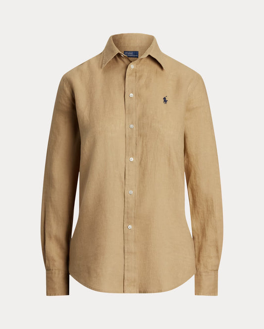 Women's Ralph Lauren Linen Shirt (Brown)