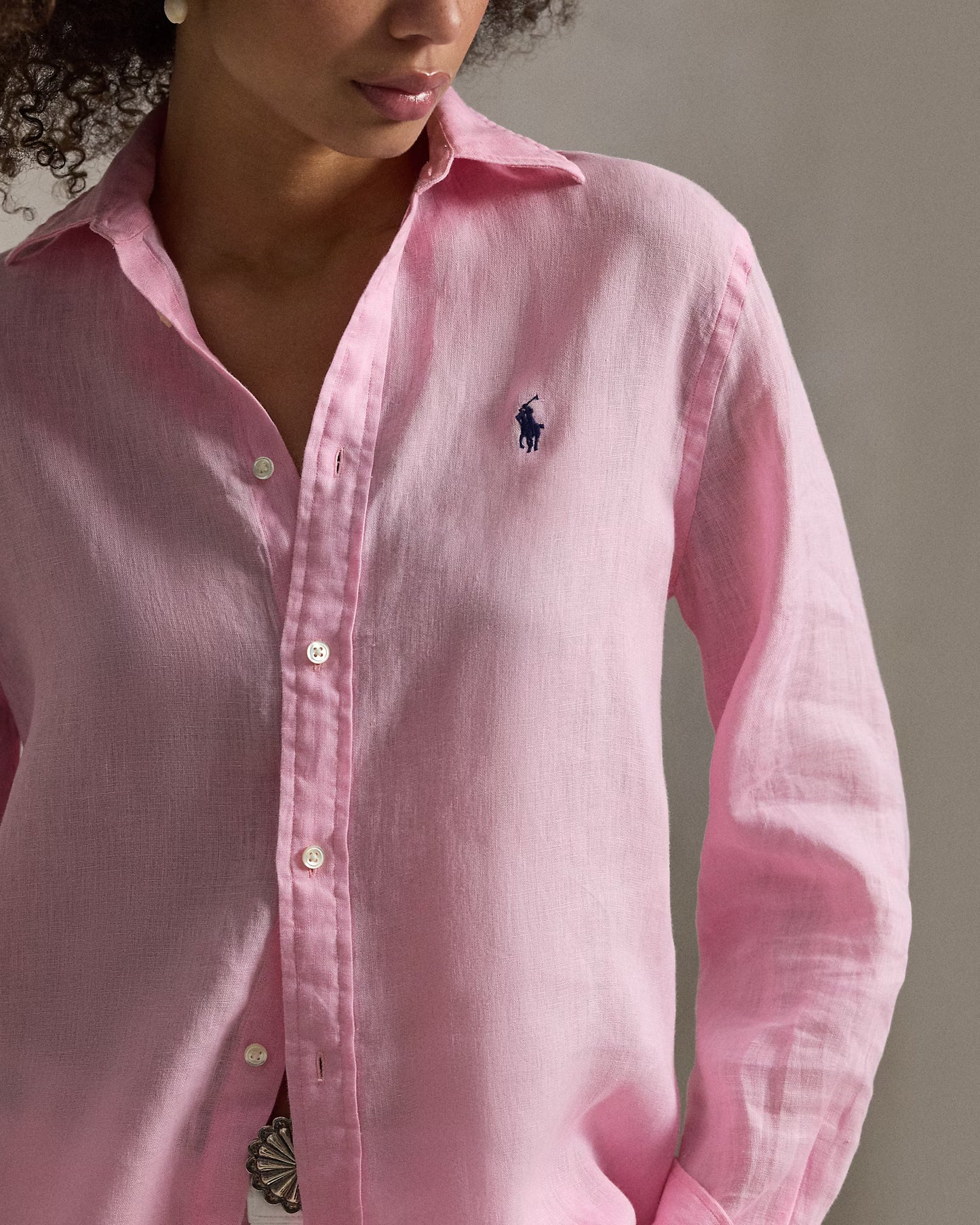 Women's Ralph Lauren Linen Shirt (Pink)