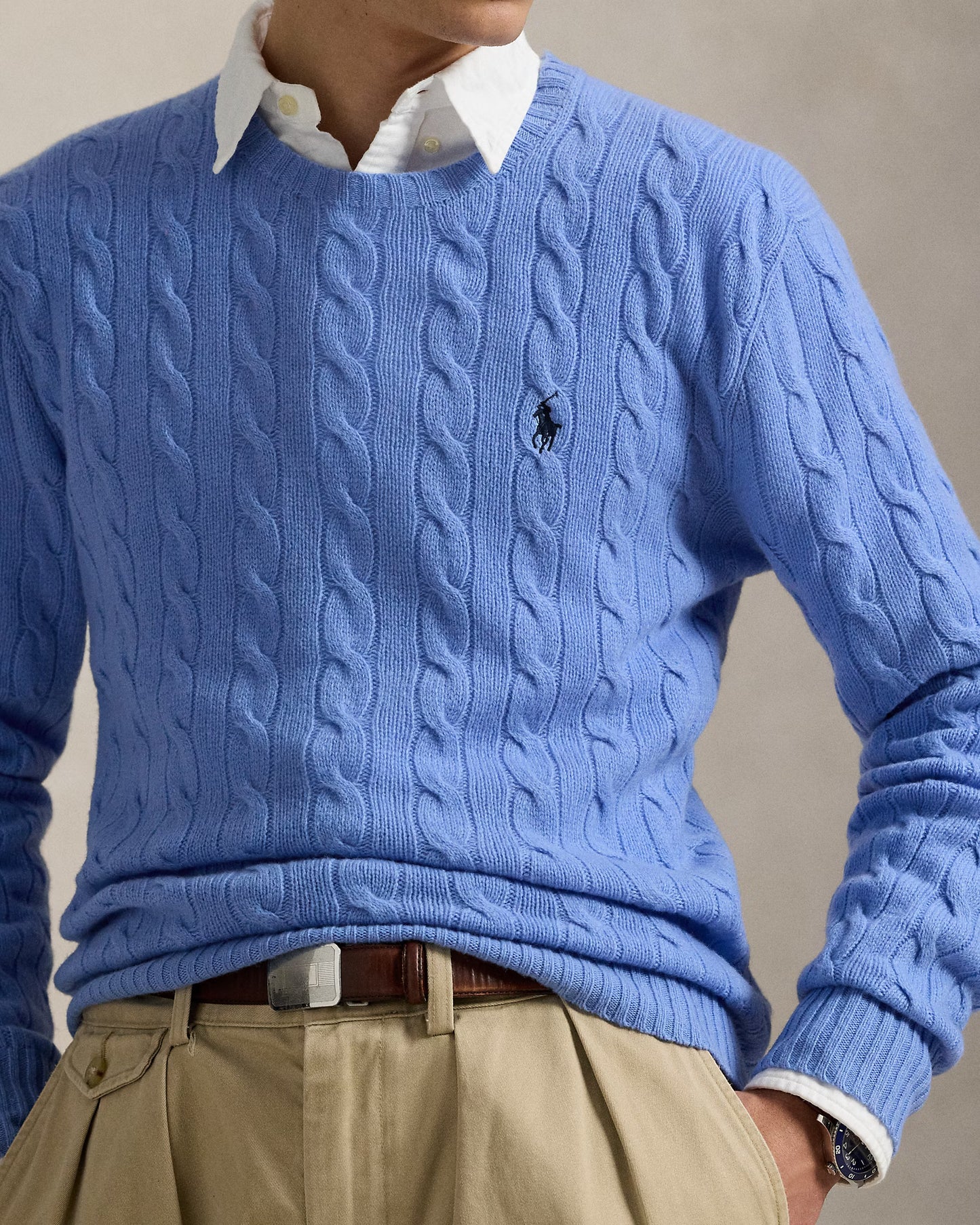 Men's Ralph Lauren Cable-Knit Sweater (Light Blue)