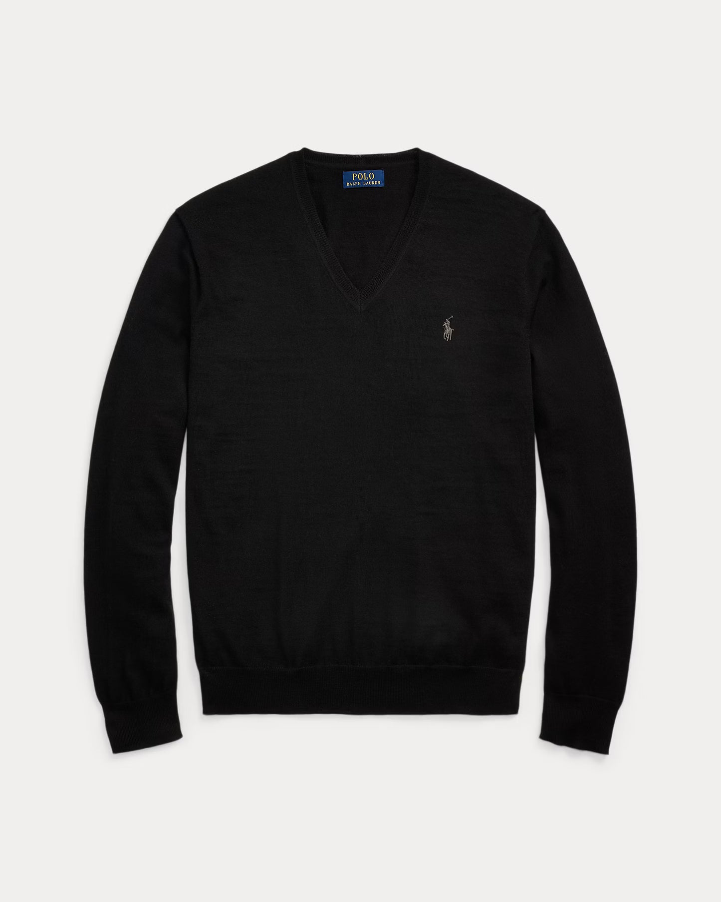 Women's 100% Cashmere Ralph Lauren V-Neck Sweater (Black)