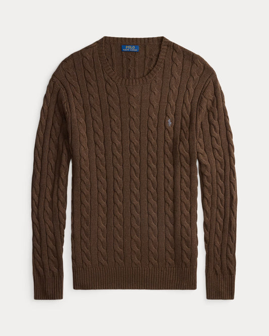 Men's Ralph Lauren Cable-Knit Sweater (Brown)