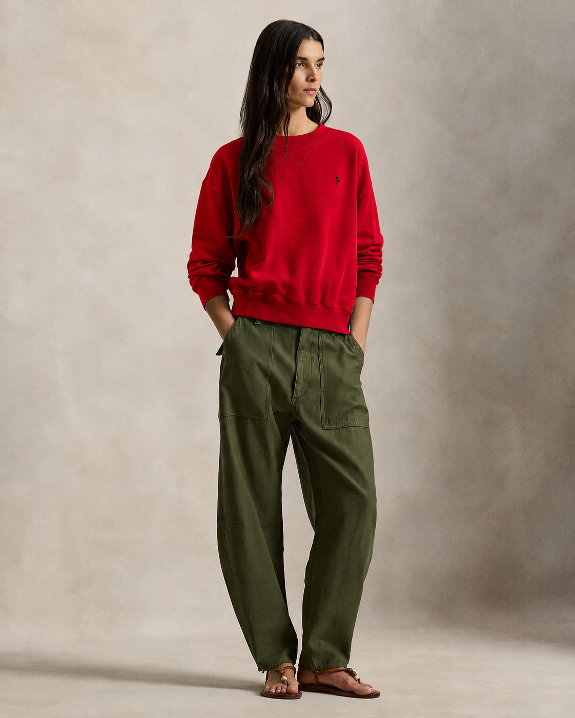 Women's Ralph Lauren Crewneck Sweater (Red)