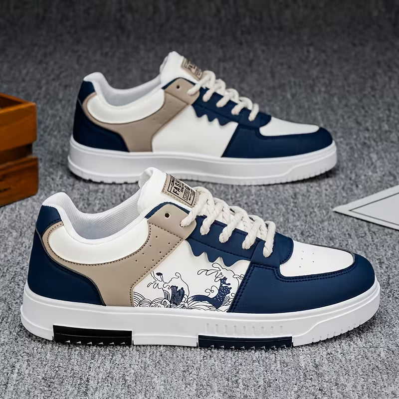 Men's Urban Sneakers (White & Blue)
