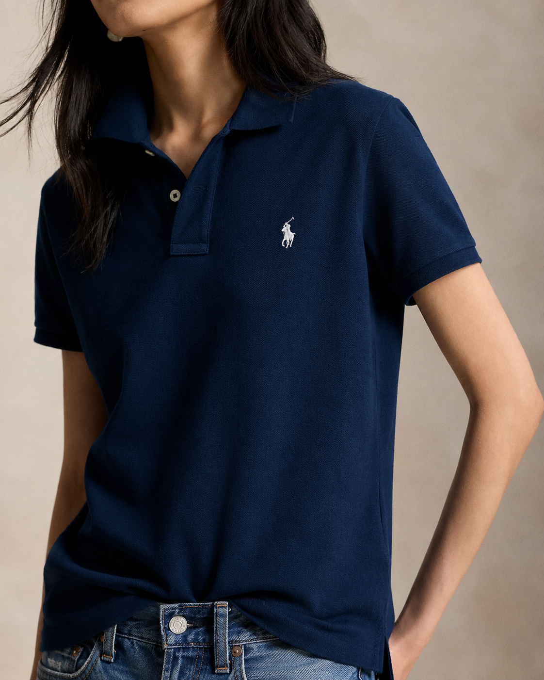 Women's Ralph Lauren Polo Shirt (Denim Blue)