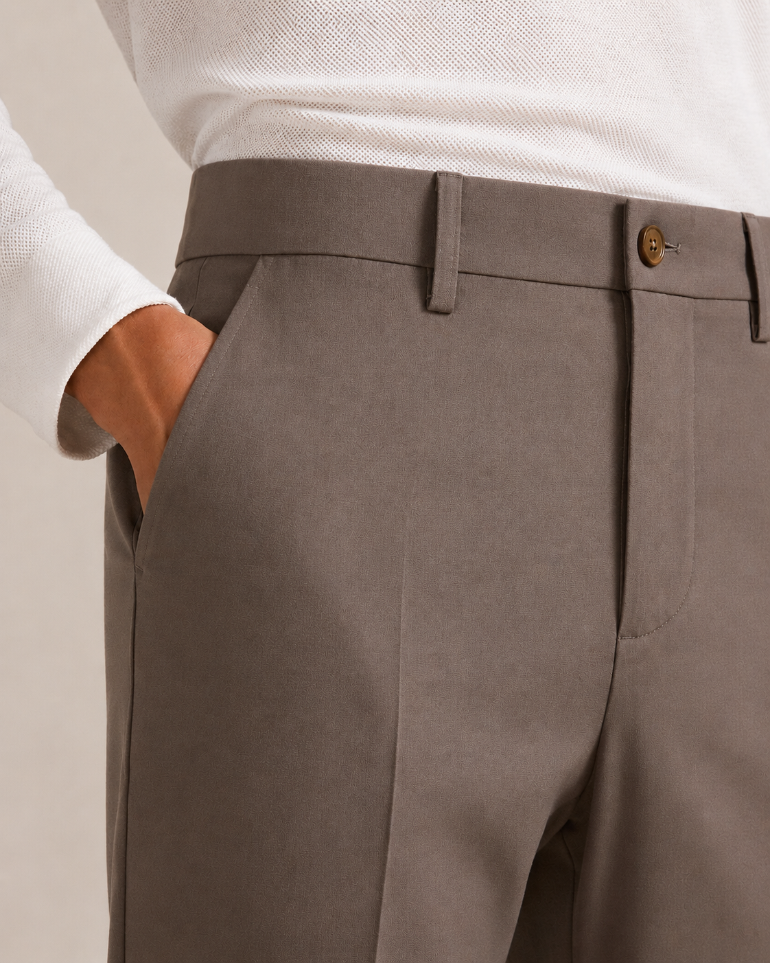 Men's Ralph Lauren Button Linen Pants (Khaki)