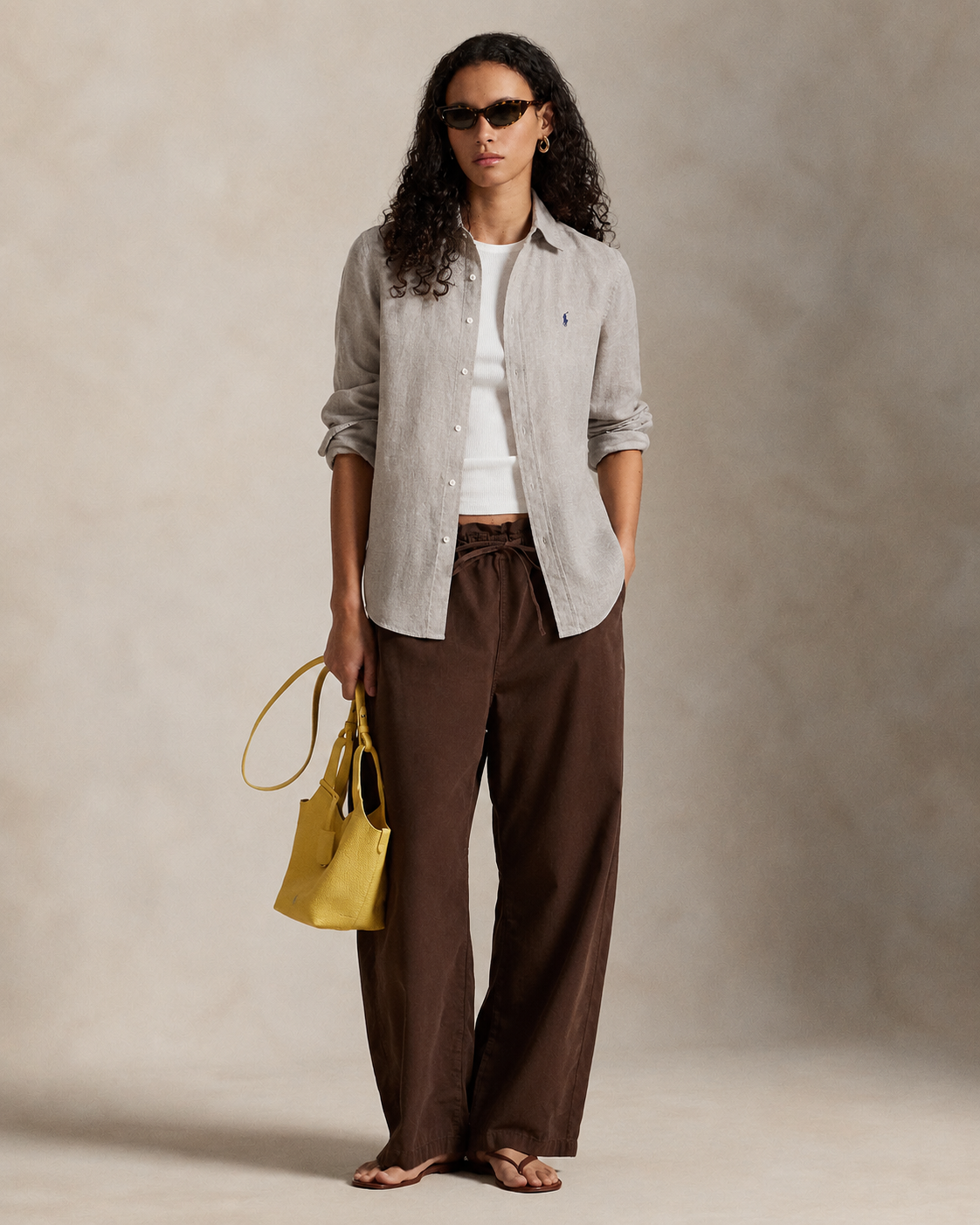 Women's Ralph Lauren Linen Shirt (Beige)