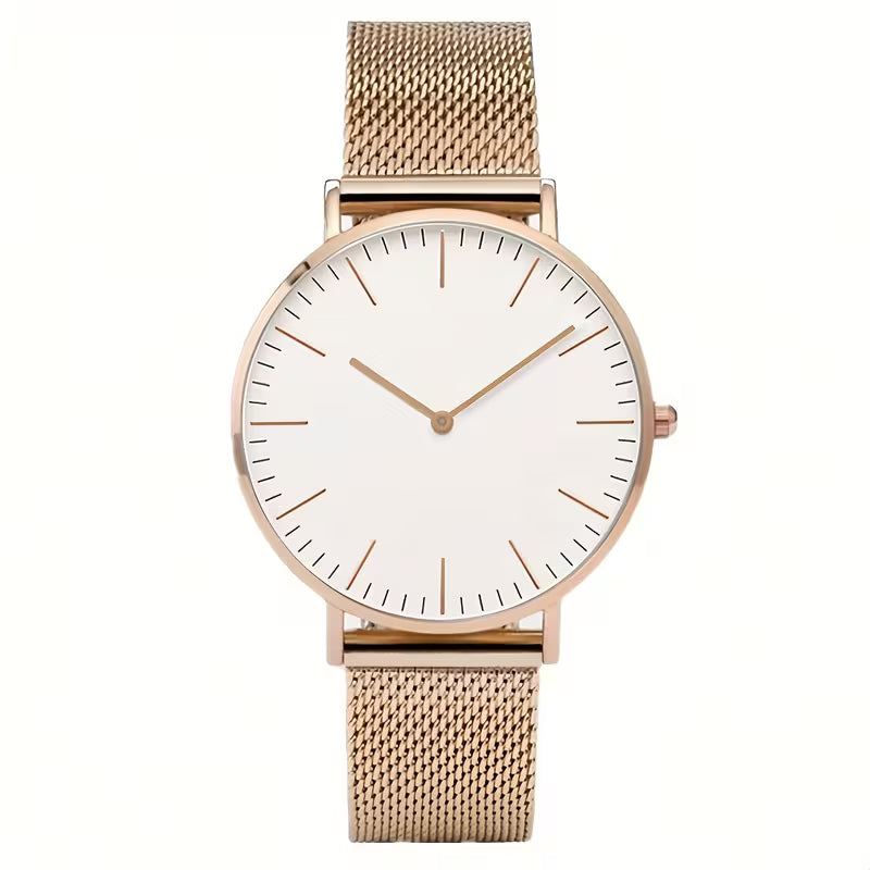 Women's Elegant Steel Watch (Rose White)