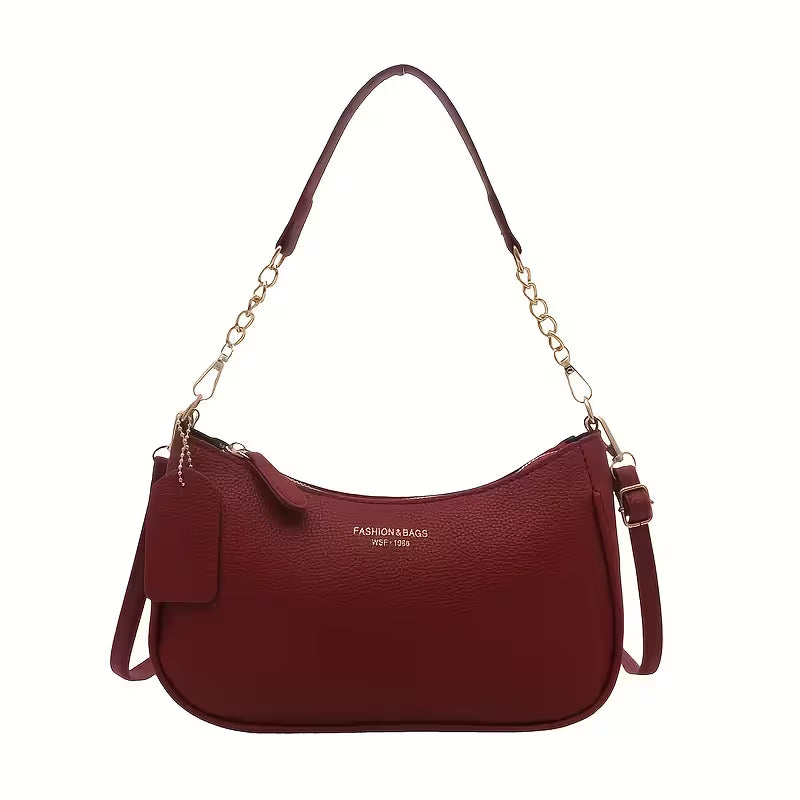 Women's Textured Crossbody Bag (Red)