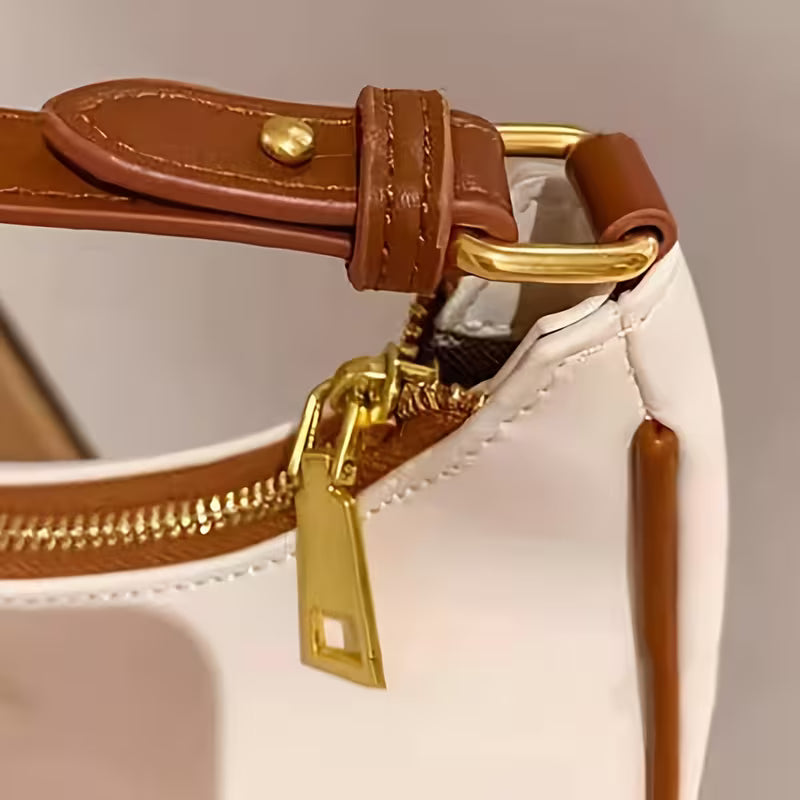Women's Crescent Shoulder Bag (Beige)