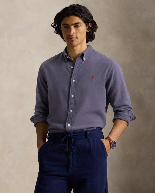 Men's Ralph Lauren Linen Shirt (Dark Grey)