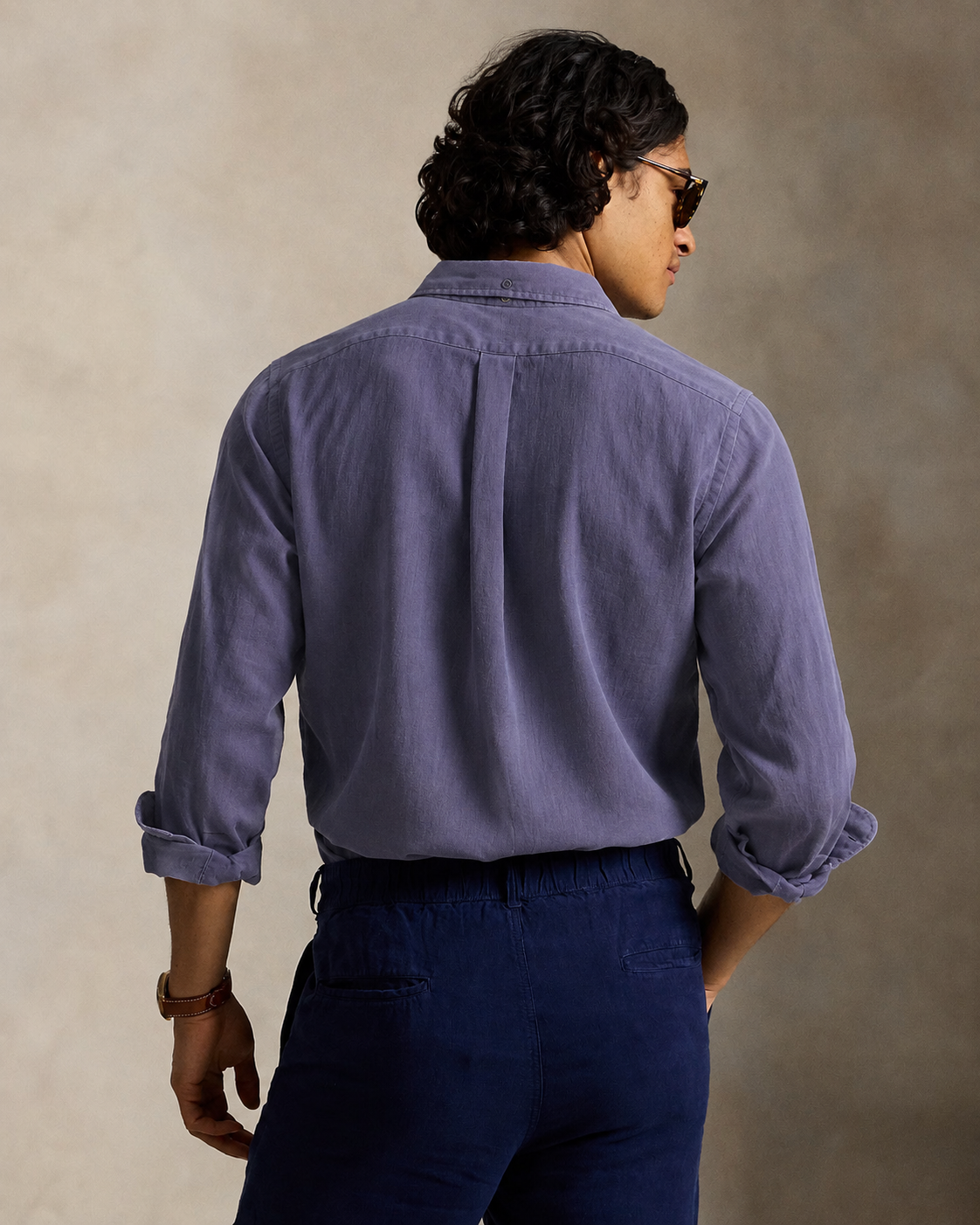 Men's Ralph Lauren Linen Shirt (Dark Grey)