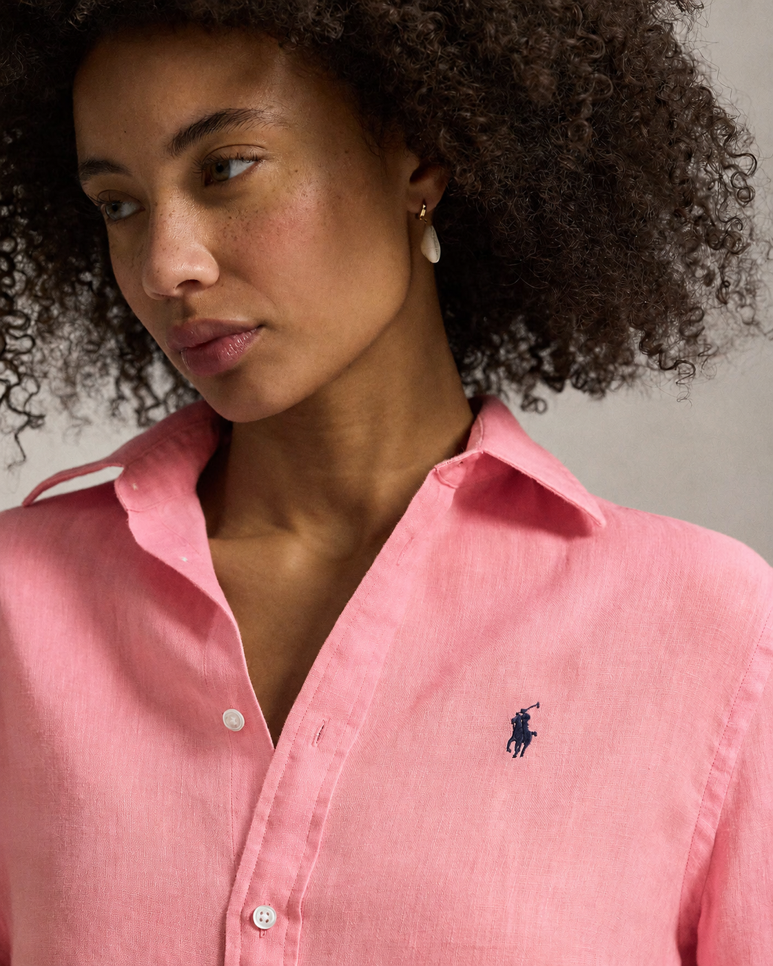 Women's Ralph Lauren Linen Shirt (Pink)