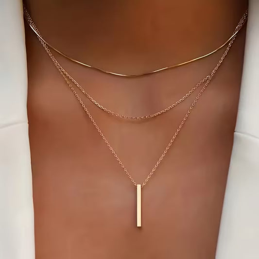Women's Layered Chain Necklace (Gold)