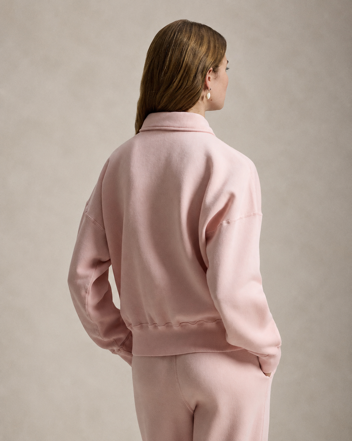 Women's Ralph Lauren Quarter-Zip Sweater (Baby Pink)