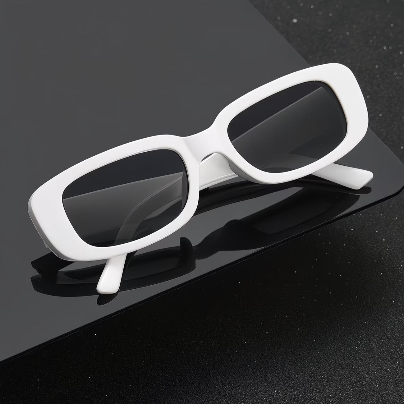 Women's Geometric Sunglasses (White)