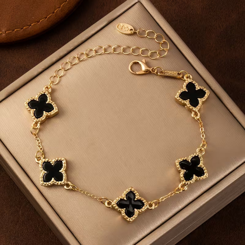 Women's Lucky Clover Bracelet (Black)