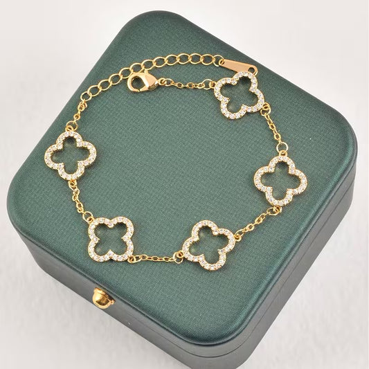 Women's Lucky Clover Bracelet (Gold)