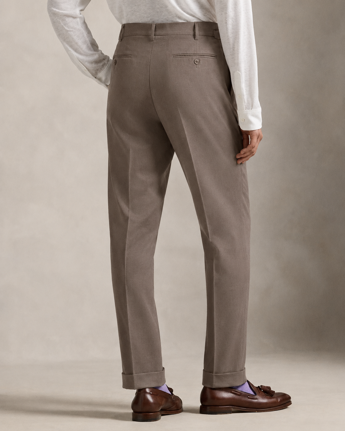 Men's Ralph Lauren Button Linen Pants (Khaki)