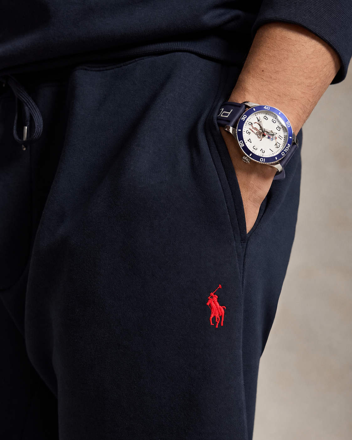 Men's Ralph Lauren Fleece Shorts (Navy Blue)